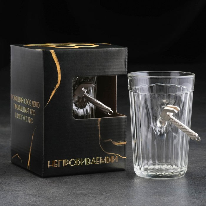 Стакан Стакан "Непробиваемый", с молотком, граненый, 250 мл