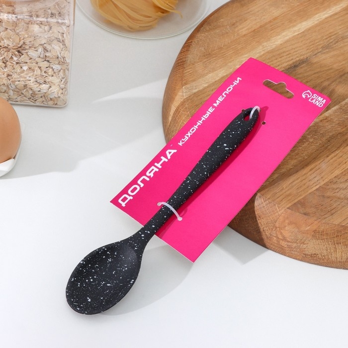 Ложка гарнирная Доляна «Орион», силикон, 21×4,3 см, цвет чёрный Ложка гарнирная Доляна «Орион», силикон, 21×4,3 см, цвет чёрный