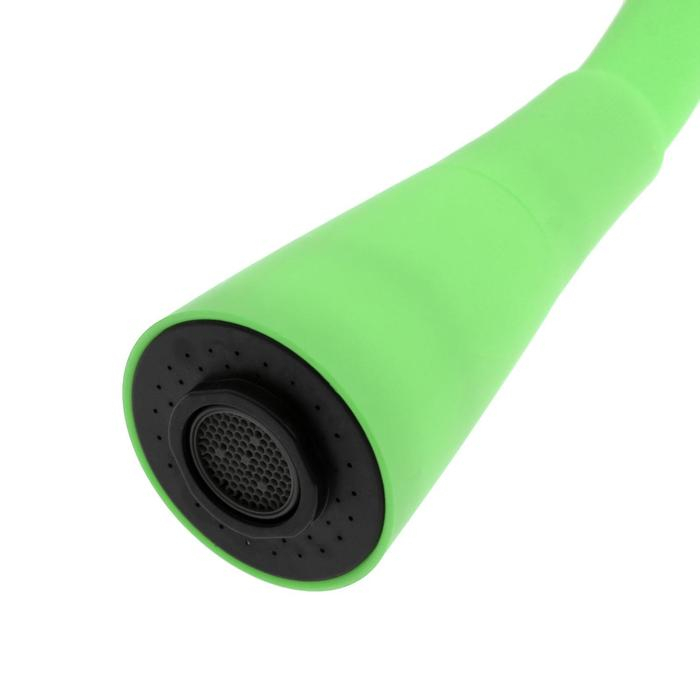 Смеситель для кухни Accoona A9890K-1, однорычажный, силиконовый излив, зеленый/хром Смеситель для кухни Accoona A9890K-1, однорычажный, силиконовый излив, зеленый/хром