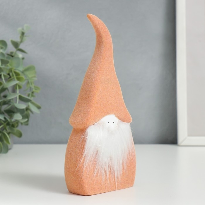 Сувенир керамика  Сувенир керамика "Пухлый гном" оранжевый флок 16,8х3х7,5 см