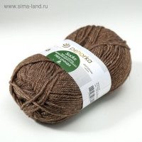 Пряжа "Носочная" 50% шерсть, 50% акрил 200м/100гр (517-Коричневый меланж)