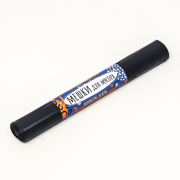 Мешки для мусора в рулоне  Мешки для мусора в рулоне "UpakLand" 160л,черные, ПВД,толщина 40 мкм, 10 шт, 88 х 106 см