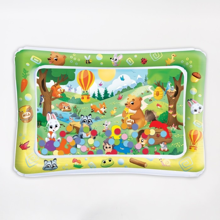 Акваковрик надувной развивающий водный коврик «Веселые Зверята», 80х50 см, Крошка Я Акваковрик надувной развивающий водный коврик «Веселые Зверята», 80х50 см, Крошка Я