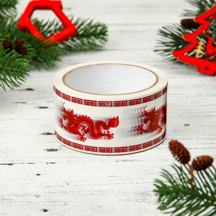 Новый год. Скотч с логотипом  Новый год. Скотч с логотипом "Драконы" 48*45м 45мкм