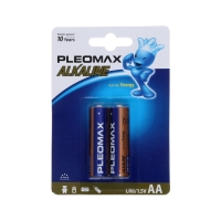 Батарейка алкалиновая Pleomax, AA, LR6-2BL, 1.5В, блистер, 2 шт.