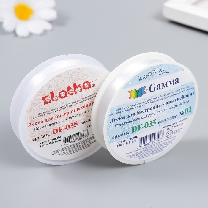 Леска для бисера    Леска для бисера   "Gamma d 0.35 мм 100 м ± 0.5 м №01 белый