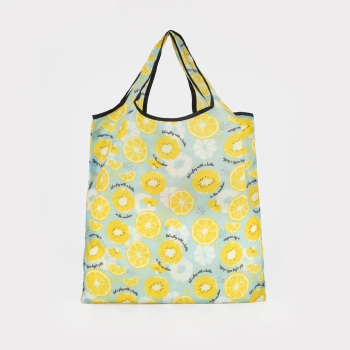 Сумка складная на без застёжки, складная, цвет жёлтый/зелёный Сумка складная на без застёжки, складная, цвет жёлтый/зелёный