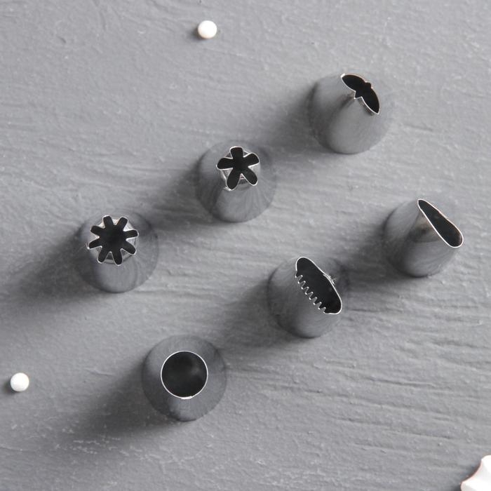 Набор насадок кондитерских Доляна, 4×2,5 см, 6 шт Набор насадок кондитерских Доляна, 4×2,5 см, 6 шт