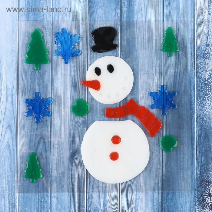 Наклейка на стекло Наклейка на стекло "Снеговичок" 18,5х18,5 см