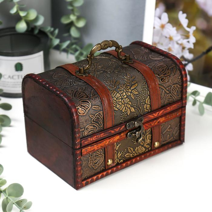 Шкатулка сундучок  Шкатулка сундучок "Цветущий сад" 11,5х18х12 см