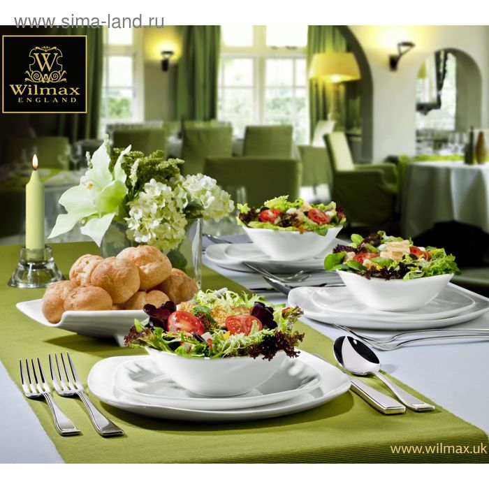 Тарелка фарфоровая десертная Wilmax Ilona, d=19,5 см, цвет белый Тарелка фарфоровая десертная Wilmax Ilona, d=19,5 см, цвет белый