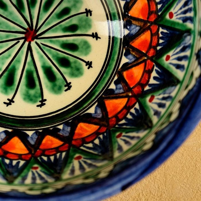 Коса Риштанская Керамика  Коса Риштанская Керамика "Узоры" 15,5 см, средняя, синий