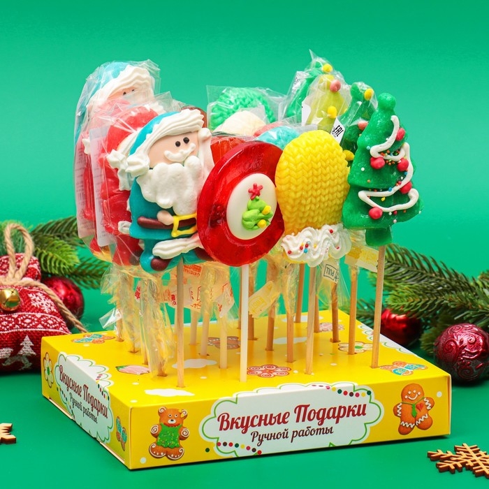 Новый год. Леденцовая карамель на палочке Новый год. Леденцовая карамель на палочке "Новогодний микс", 40 г