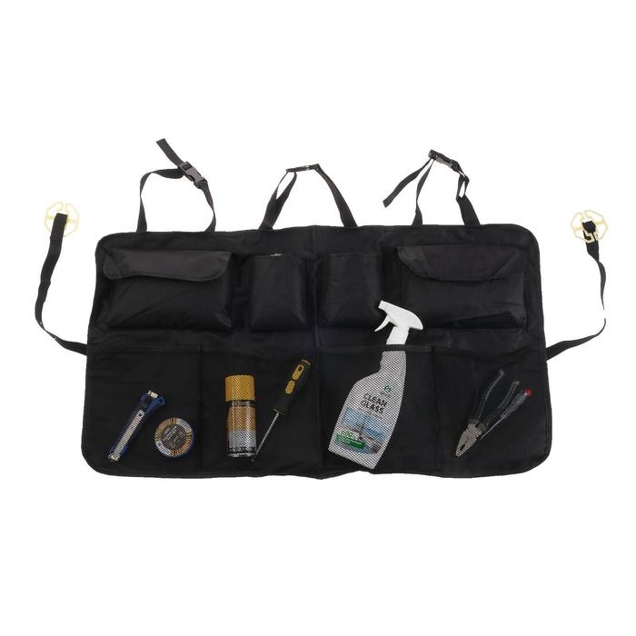 Органайзер на заднее сиденье, 86 х 40 см, 8 карманов, черный Органайзер на заднее сиденье, 86 х 40 см, 8 карманов, черный