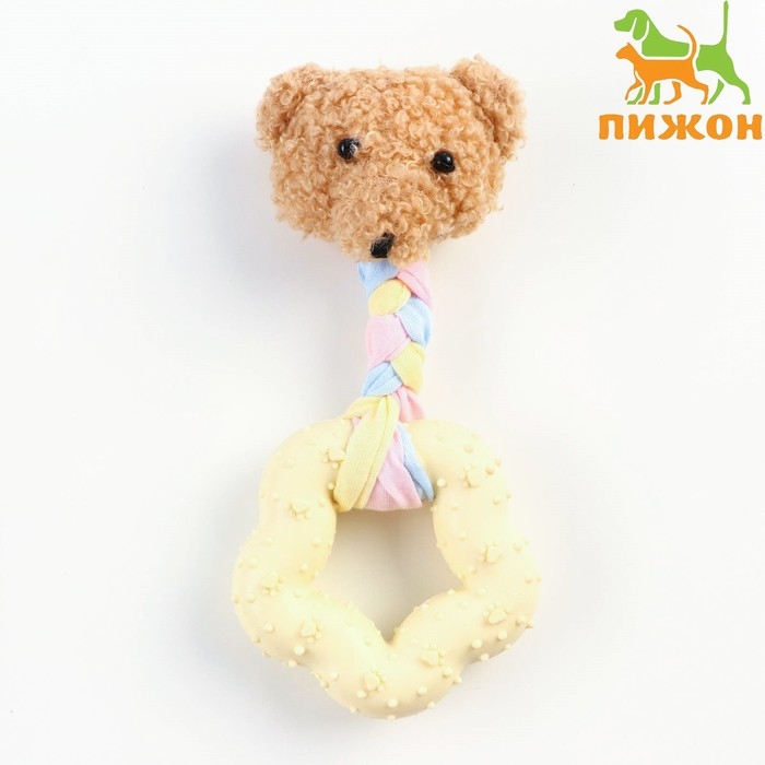 Игрушка мягкая для собак Игрушка мягкая для собак "Медведь" + TPR Звезда, 15 см