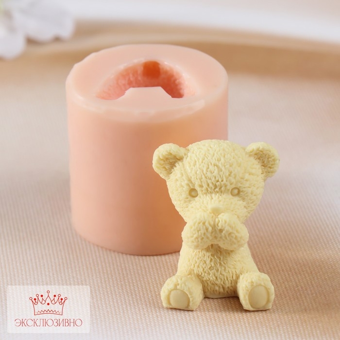 Молд силиконовый Молд силиконовый "Мишка руки у рта" (издел. 4,5х3,7х3,5см)