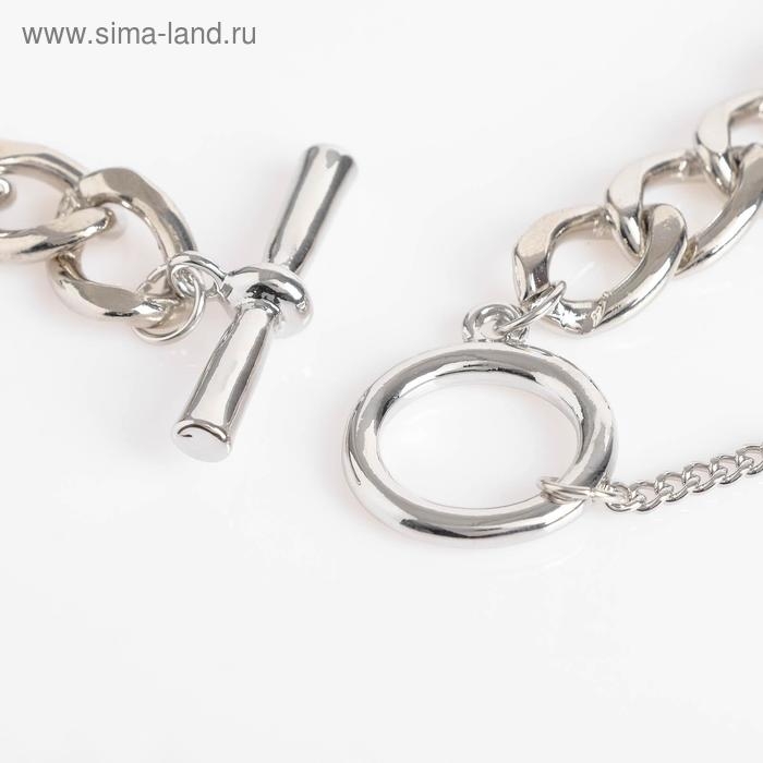 Кулон «Цепь» тоггл с нитью, цвет серебро, 45 см