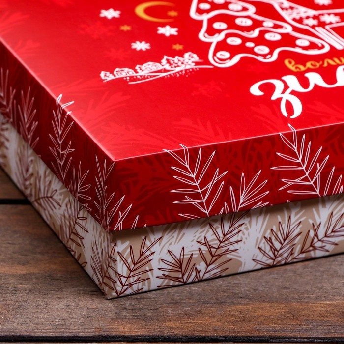 Подарочная коробка сборная Подарочная коробка сборная "Снежинки", 21 х 15 х 5,7 см