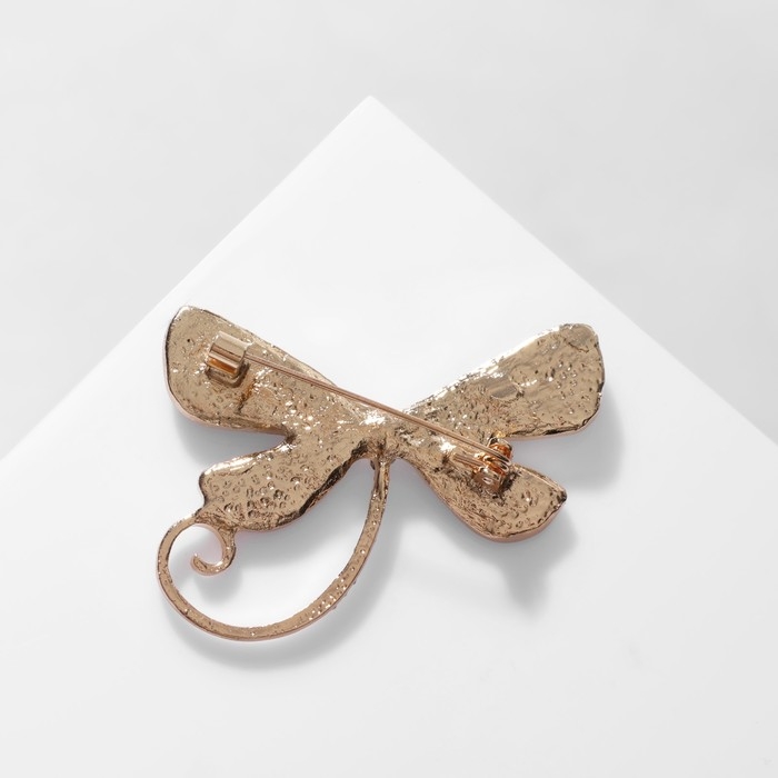 Брошь-кулон &laquo;Галиотис&raquo; стрекоза, цвет зелёный в золоте