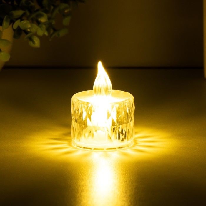 Ночник Ночник "Свеча" LED от батареек прозрачный 3хLR41 3,5х3,5х5 см