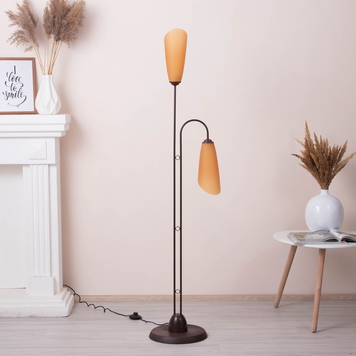 Торшер "Симпл" 2x15Вт E27 коричневый 32х28х150см.