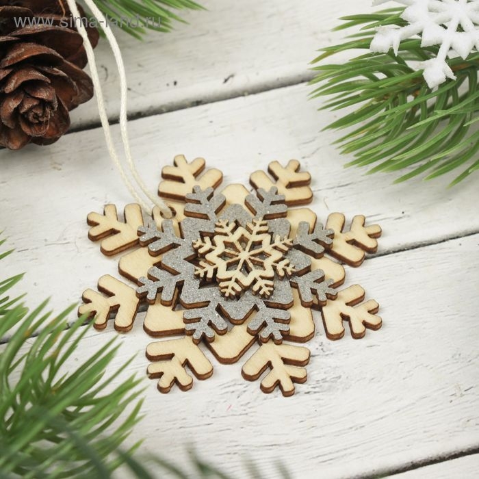 Подвеска новогодняя Подвеска новогодняя "Резная снежинка" МИКС