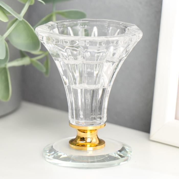 Подсвечник стекло на 1 свечу  Подсвечник стекло на 1 свечу "Вазон" 7х5,5х5,5 см