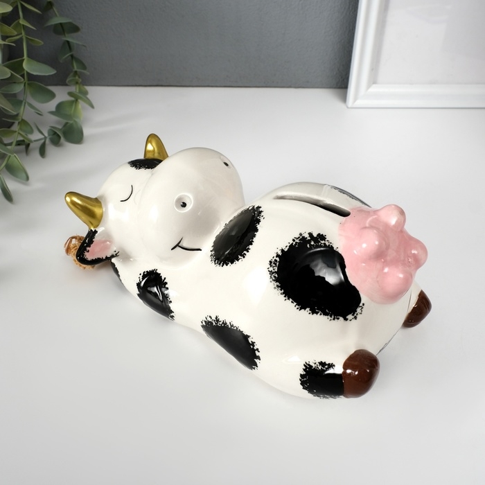 Копилка керамика  Копилка керамика "Коровка на сене" 18,5х10,8х9,7 см