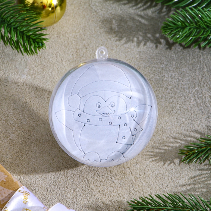 Ёлочное украшение под раскраску «Пингвин» размер: 8 см; 2 шт., кисть Ёлочное украшение под раскраску «Пингвин» размер: 8 см; 2 шт., кисть