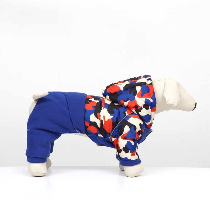 Комбинезон Комбинезон "Go-Иди" с утяжкой, размер 10 (ДС 25, ОГ 34, ОШ 24 см), синий/камуфляж