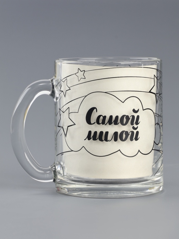 Роспись стеклянной кружки красками  Роспись стеклянной кружки красками "Самой милой" Единорожка