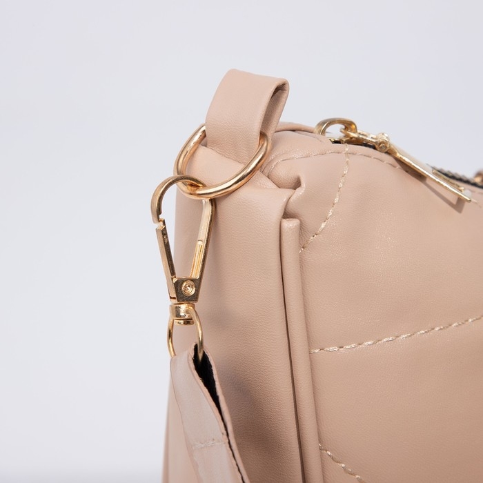 Сумка-багет на молнии, цвет бежевый Сумка-багет на молнии, цвет бежевый