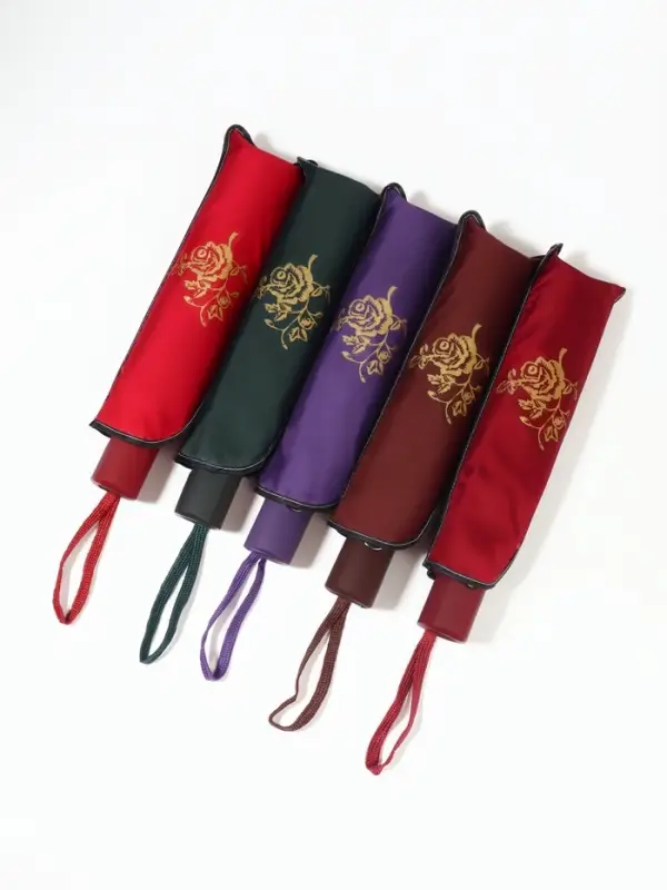 Зонт полуавтоматический &laquo;Розы&raquo;, с проявляющимся рисунком, эпонж, 3 сложения, 8 спиц, R=48/55 см, d=96 см, МИКС