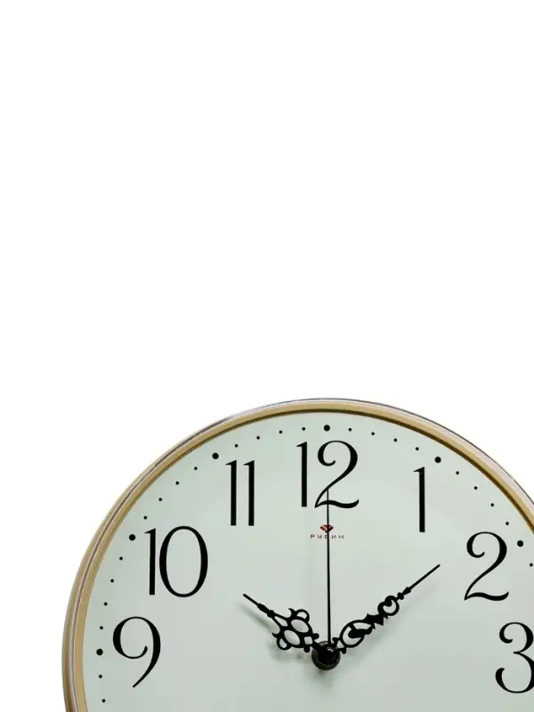 Часы настенные классические, бесшумные, плавный ход, d=25 см, стекло, от батарейки 1&times;АА