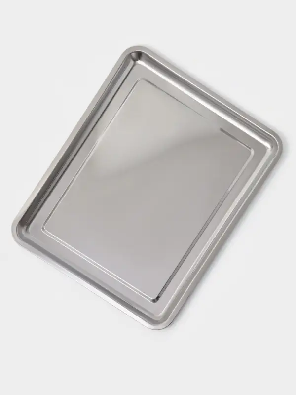 Противень, 50&times;40 см, h=2 см, AISI 410, толщина 0.4 мм, нержавеющая сталь, хромированный