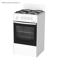 Плита Darina S GM 441 001 W, газовая, 4 конфорки, 50 л, газовая духовка, белая