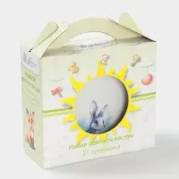 Набор детской посуды Дулевский фарфор &laquo;Зайка&raquo;, 3 предмета: тарелка 175 мл, миска 360 мл, кружка 210 мл, белый