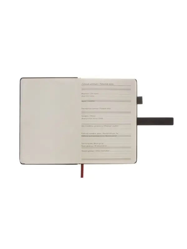 Ежедневник недатированный формат А5, с хлястиком, 80л, линия, пвх, Черный Ежедневник недатированный формат А5, с хлястиком, 80л, линия, пвх, Черный