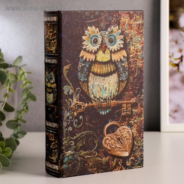 Сейф дерево книга  Сейф дерево книга "Совушка с ключиком" 21х13х5 см