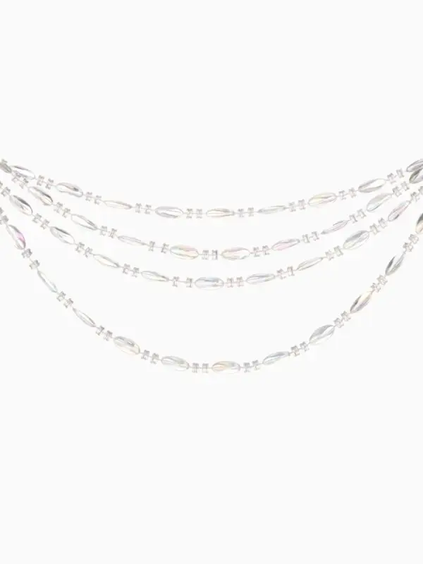 Бусы на ёлку &laquo;Лёд&raquo;, овал, длина 2.7 м, d=9 мм, прозрачные перламутровые
