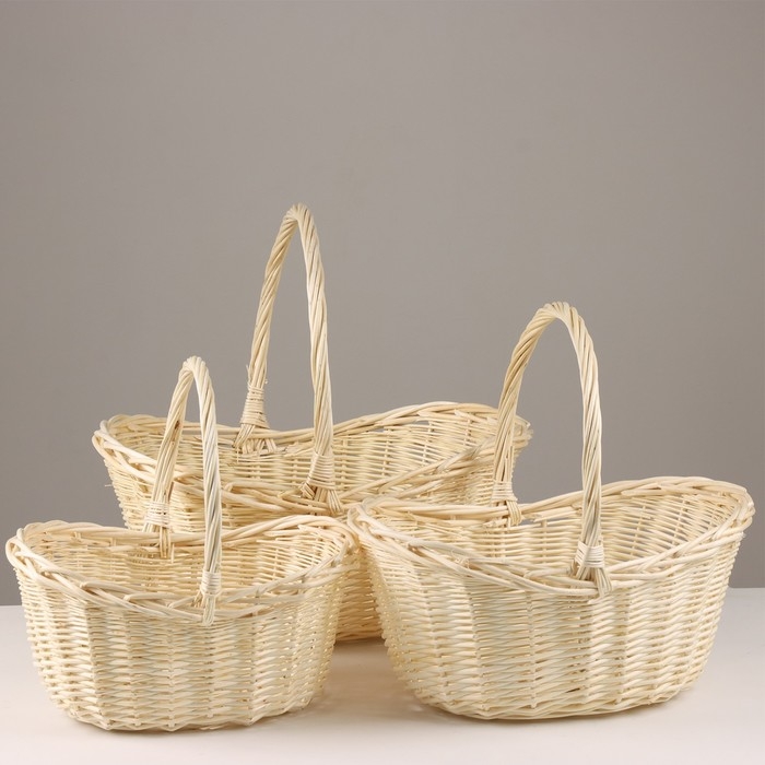 Набор корзин, 42х33х20х15/41 см, 36х27х18х13/36 см, 30х21х16х12/31 см, ива Набор корзин, 42х33х20х15/41 см, 36х27х18х13/36 см, 30х21х16х12/31 см, ива