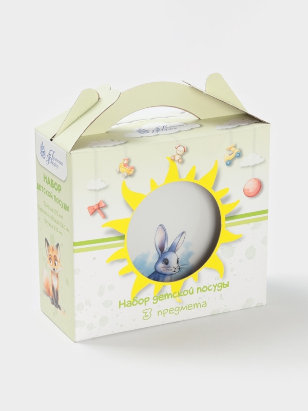 Набор посуды 3 предм. Зайка Голубой И.У. Набор посуды 3 предм. Зайка Голубой И.У.