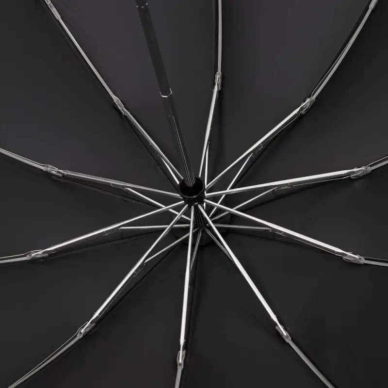 Зонт обратного сложения с ручкой-карабином Foldberry, серый