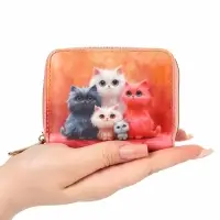 Кошелек дет 07-01-07 Коты, 10,8*2,5*8,5 см, на молнии, рыжий