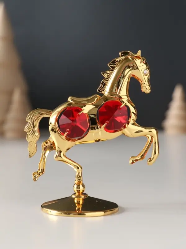Сувенир Лошадка маленькая с 4-мя красными хрусталиками на подставке, 6,5х4х8,5 см. Сувенир Лошадка маленькая с 4-мя красными хрусталиками на подставке, 6,5х4х8,5 см.
