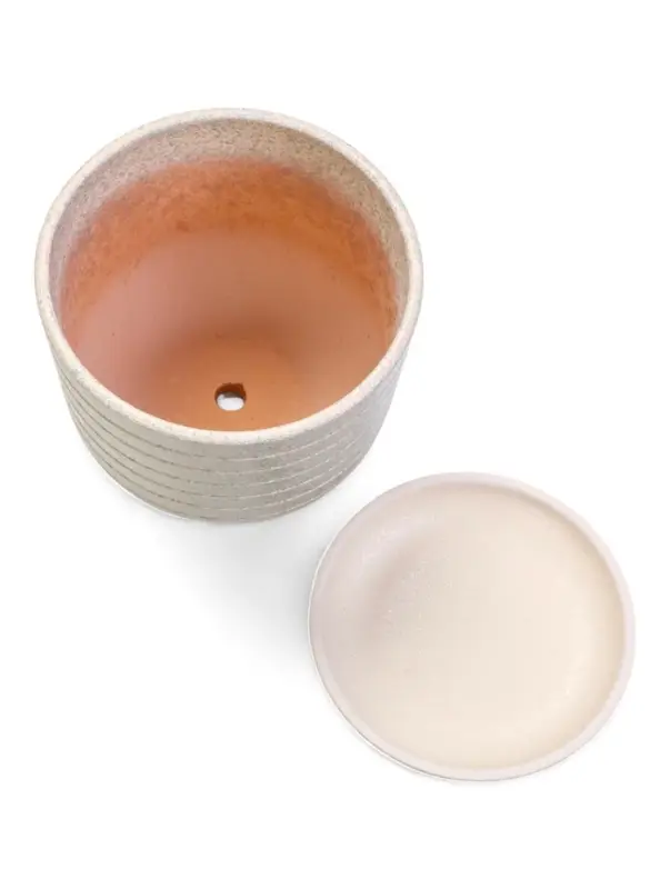 Горшок цветочный  с поддоном 1,6 л, белый керамика  Горшок цветочный  с поддоном 1,6 л, белый керамика "Пряности" (М)