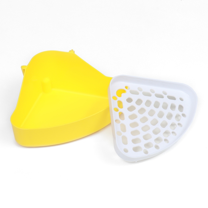 Туалет угловой для кроликов и хорьков, 24 х 18 х 11 см, жёлтый Туалет угловой для кроликов и хорьков, 24 х 18 х 11 см, жёлтый