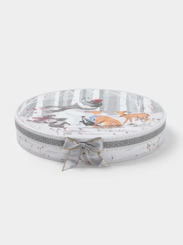 Набор тарелок новогодних «Снежные забавы», 2 шт., d=25.5 см, керамика, подарочная упаковка, белый Набор тарелок новогодних «Снежные забавы», 2 шт., d=25.5 см, керамика, подарочная упаковка, белый