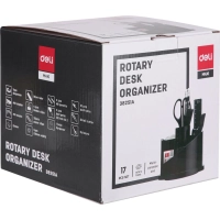 Набор настольный Deli E38251A 17 предметов черный вращающийся