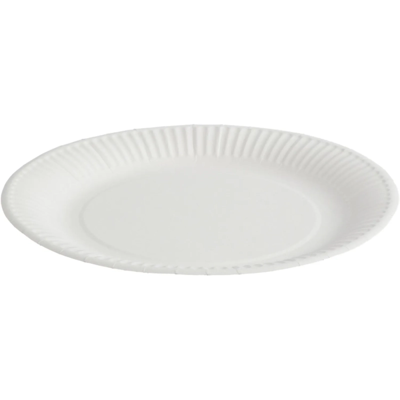 Тарелка одноразовая бум. 23см круглая, белая, 250г/м2, 50шт/уп